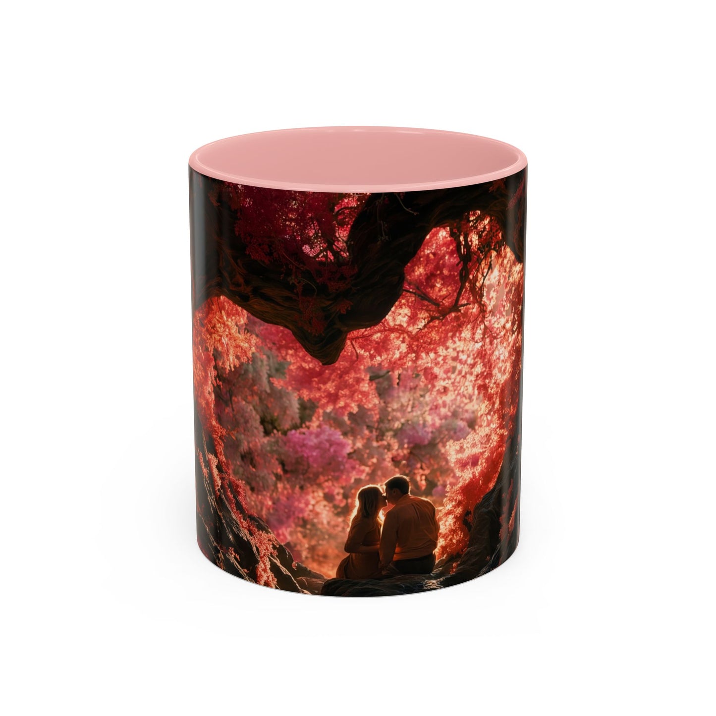 Crimson Heart Grove Accent Coffee Mug (11, 15oz) – Twisted Canopy Romance Scene