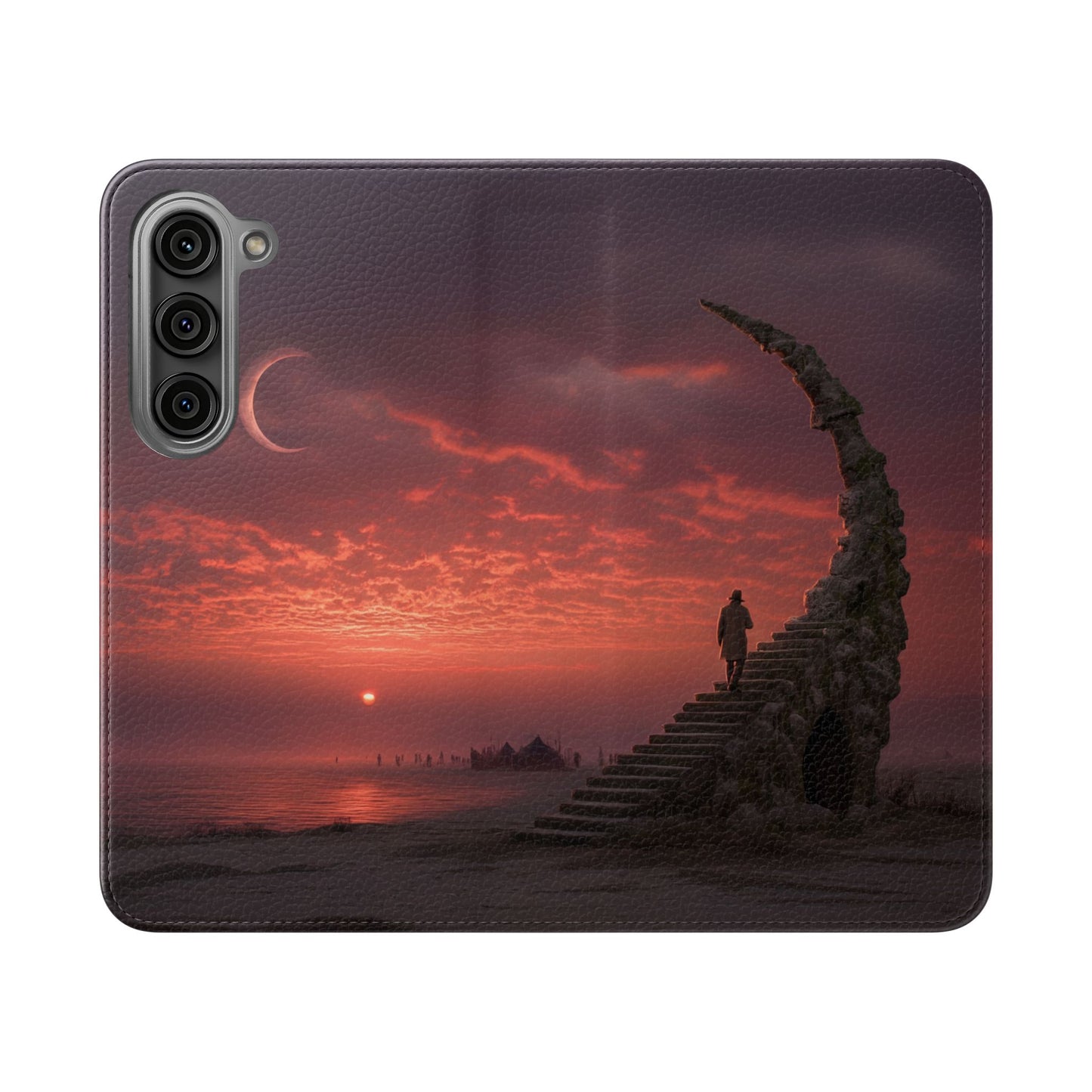 Twilight Sentinel Flip Cases – Moonlit Stairway to the Horizon