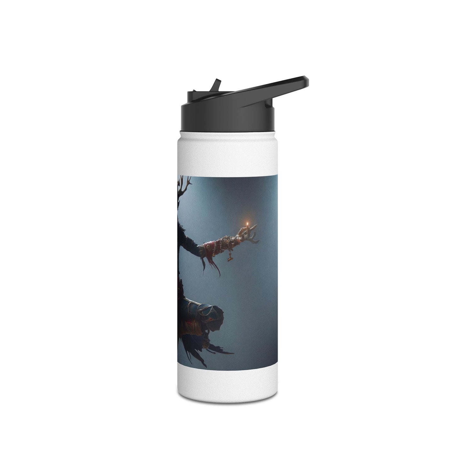 Celestial Stag Sentinel Stainless Steel Water Bottle, Standard Lid – Floating Guardian in Twilight