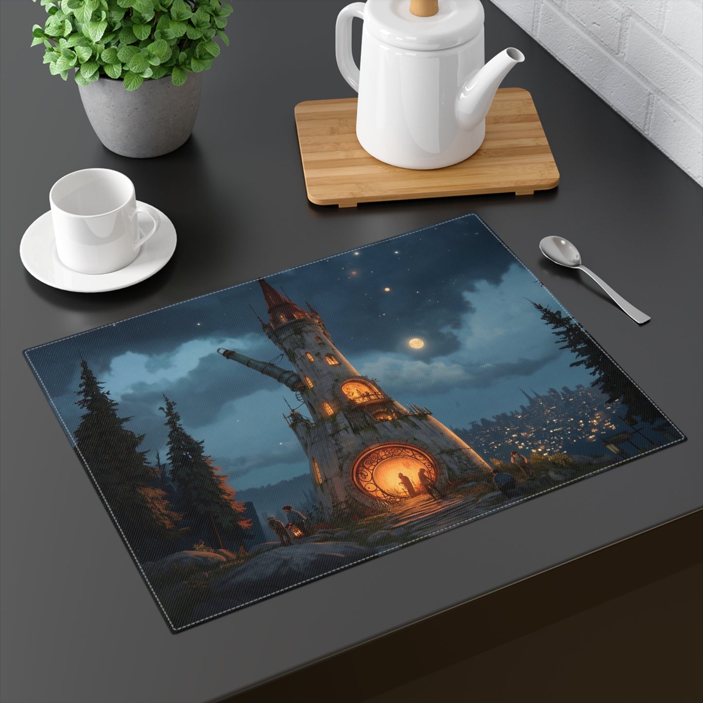 Moonlit Observatory Placemat – Whispers of the Starlit Tower