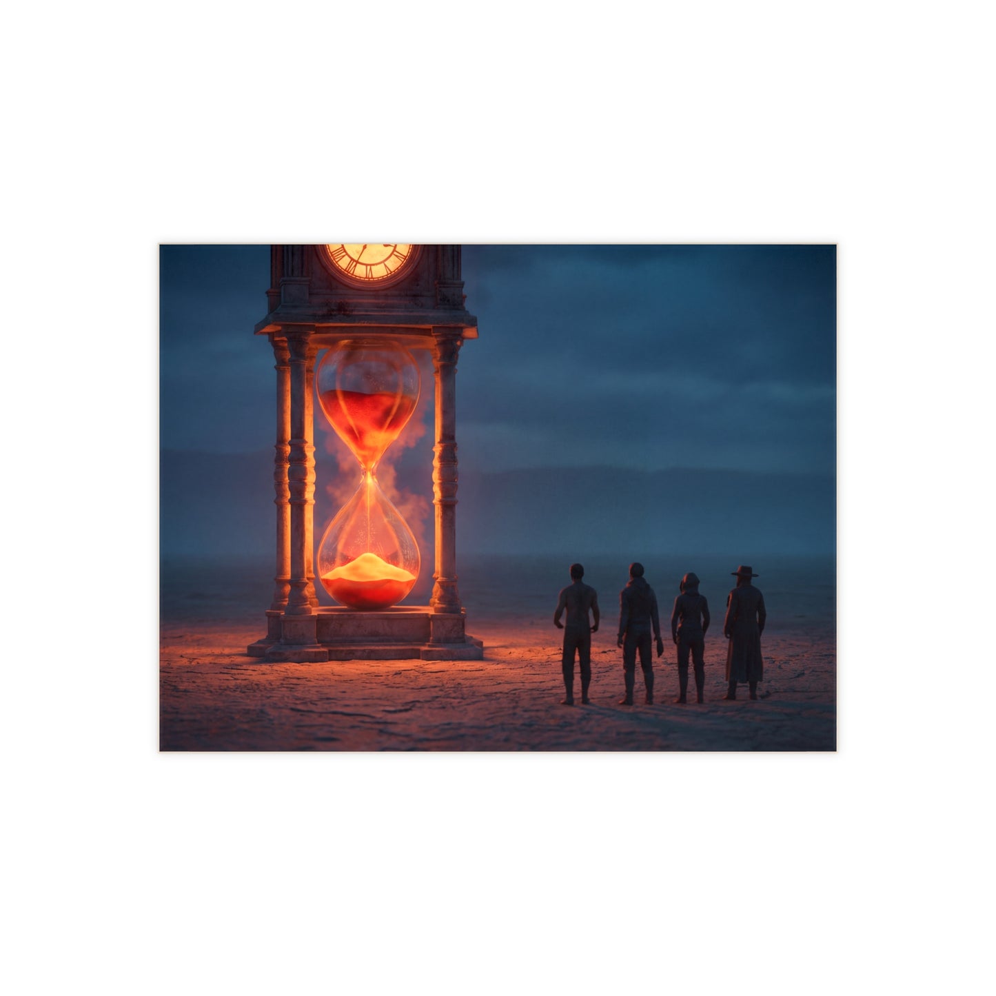 Hourglass Monument Ceramic Photo Tile – Witnessing Time’s Final Sandfall