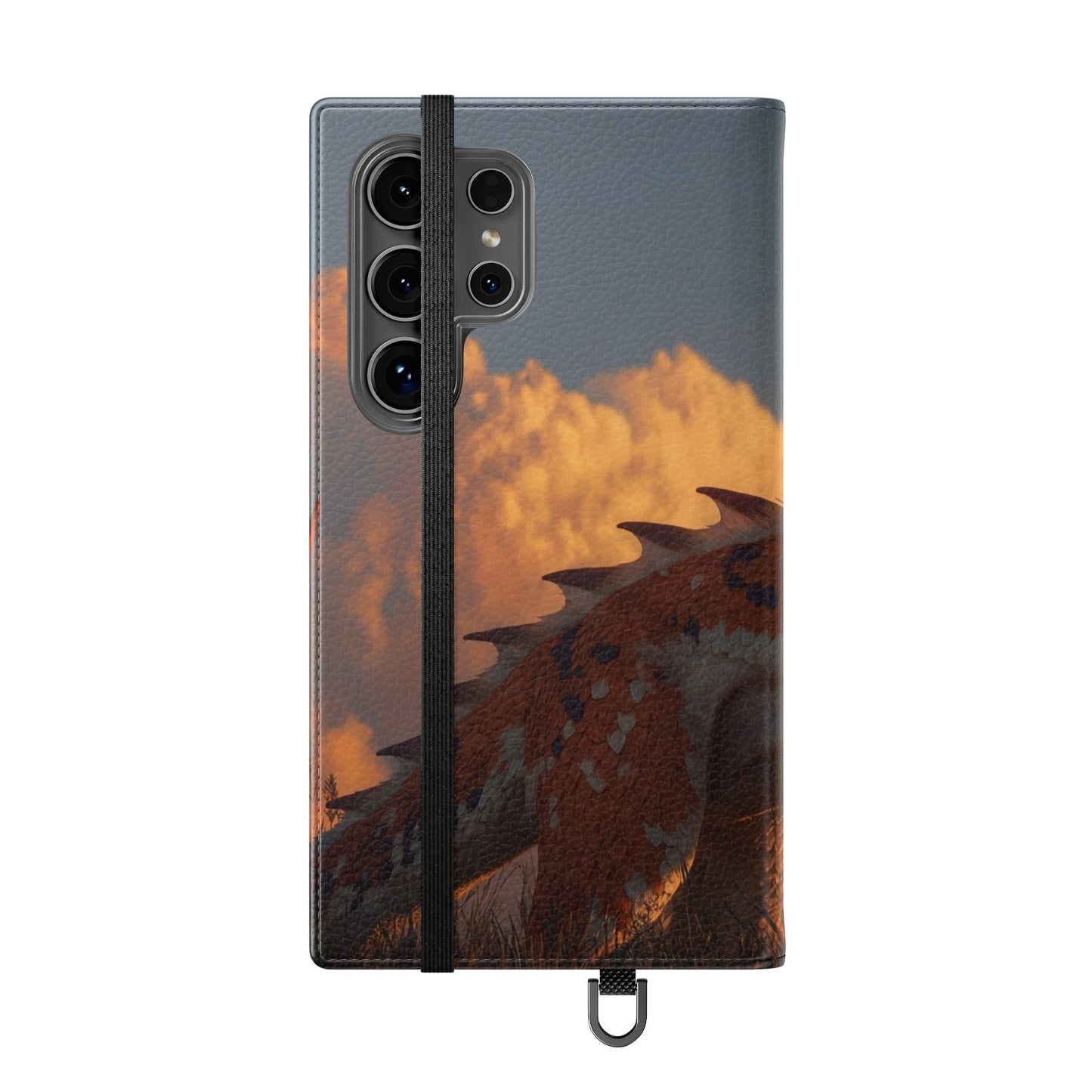 Gilded Dragon Flip Cases – Amber Sunset Guardian