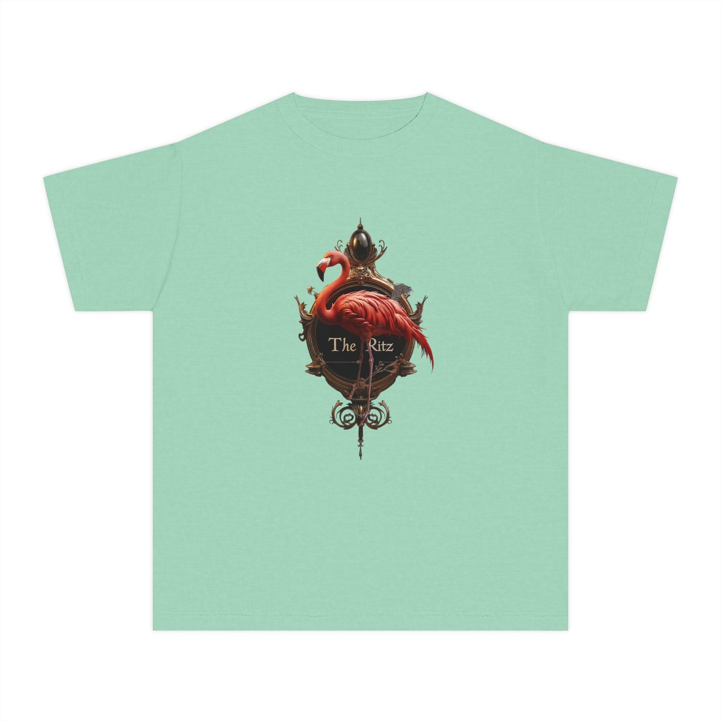 Crimson Flamingo Baroque Frame Youth Midweight Tee – The Ritz Velvet Signage