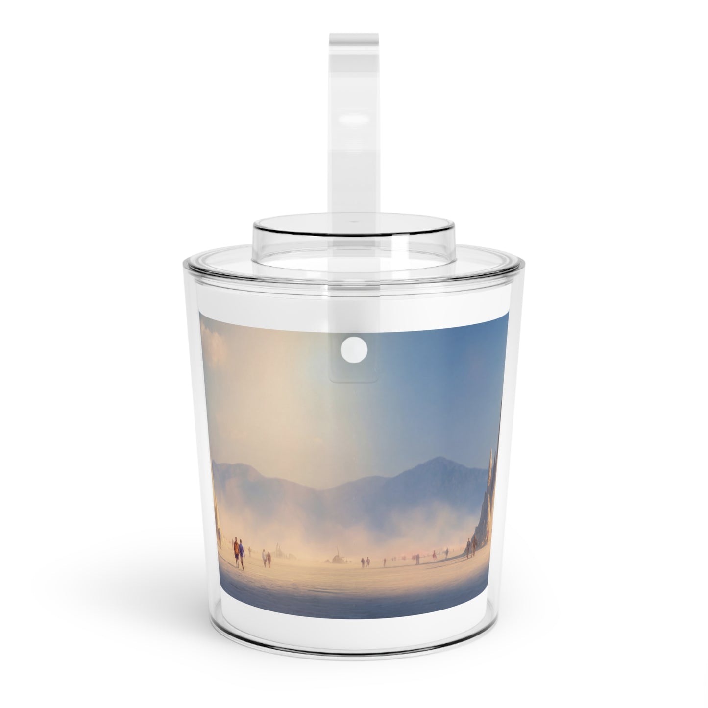 Desert Cathedral Ice Bucket with Tongs – Whispering Sands of Serenity
