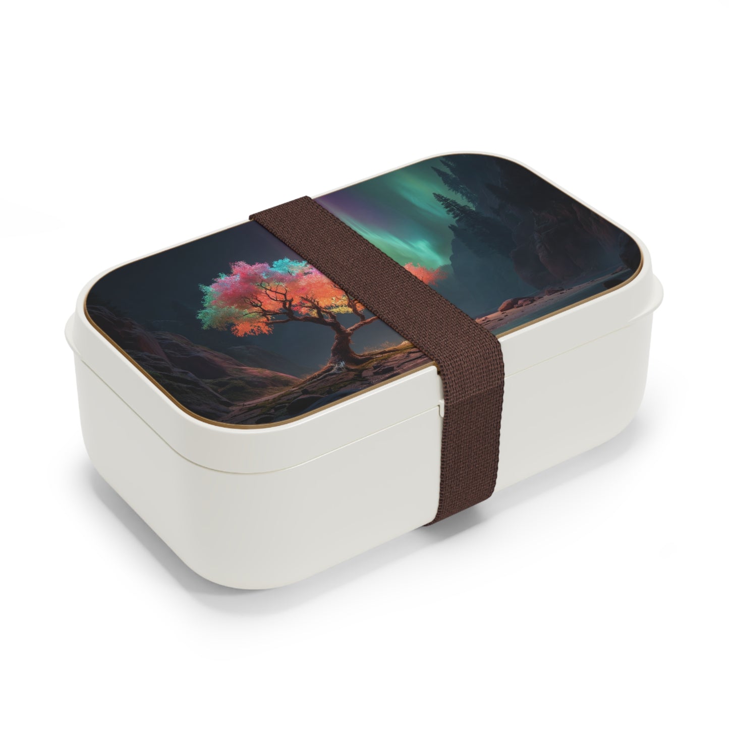 Aurora Tree Bento Lunch Box – Whimsical Canopy Under Northern Lights