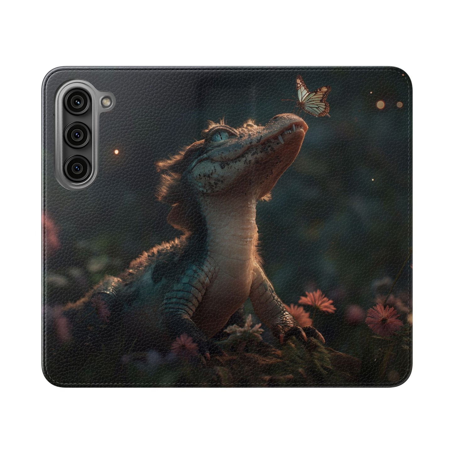Crocodile Butterfly Flip Cases – Tender Guardian with Moth Companion