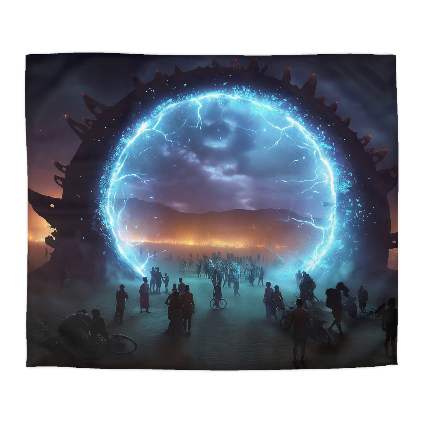 Celestial Portal Microfiber Duvet Cover – Electric Threshold Dreamscape