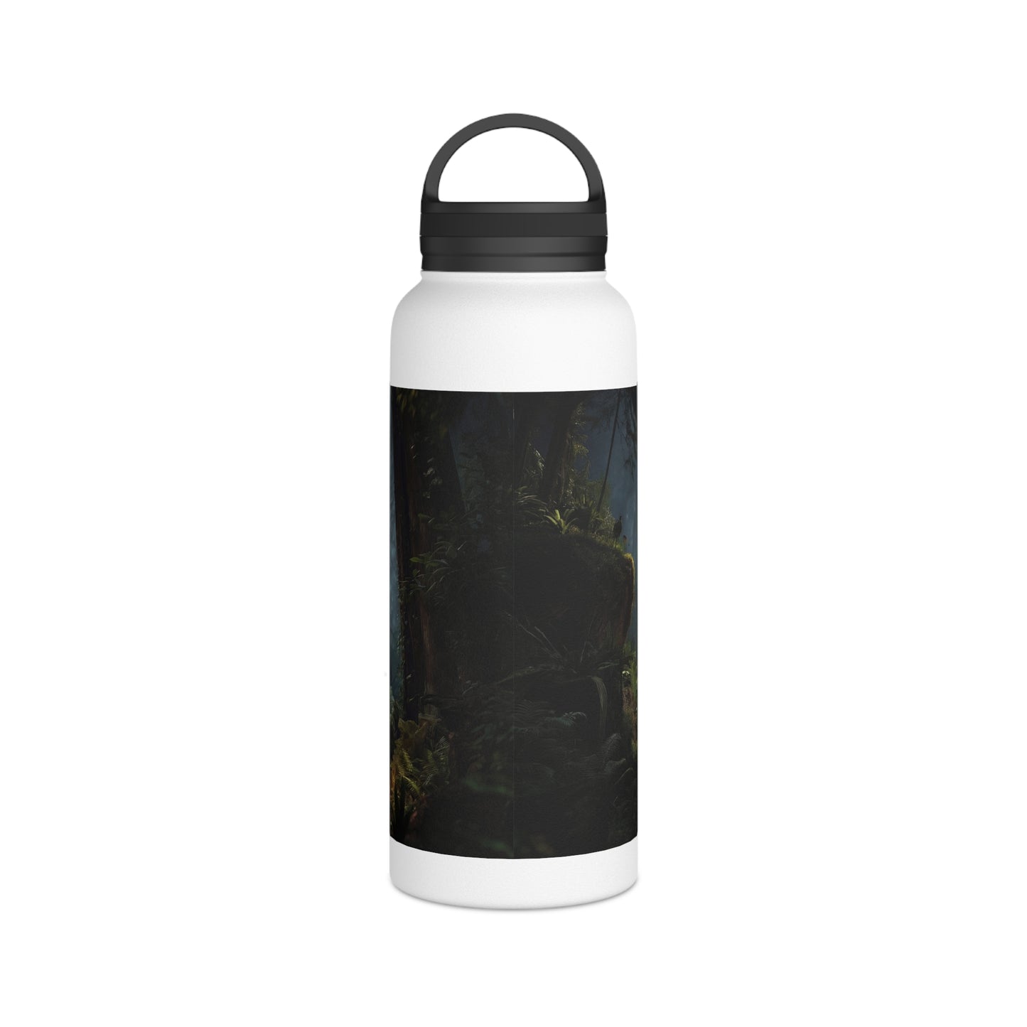Lungs of the Forest Stainless Steel Water Bottle, Handle Lid – Breath of Ancient Canopy