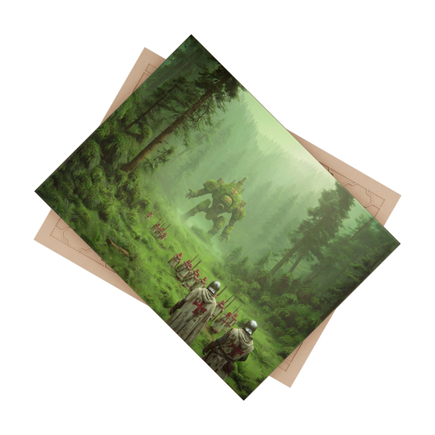 Moss-Covered War Machine Ceramic Photo Tile – Forest’s Silent Sentinel