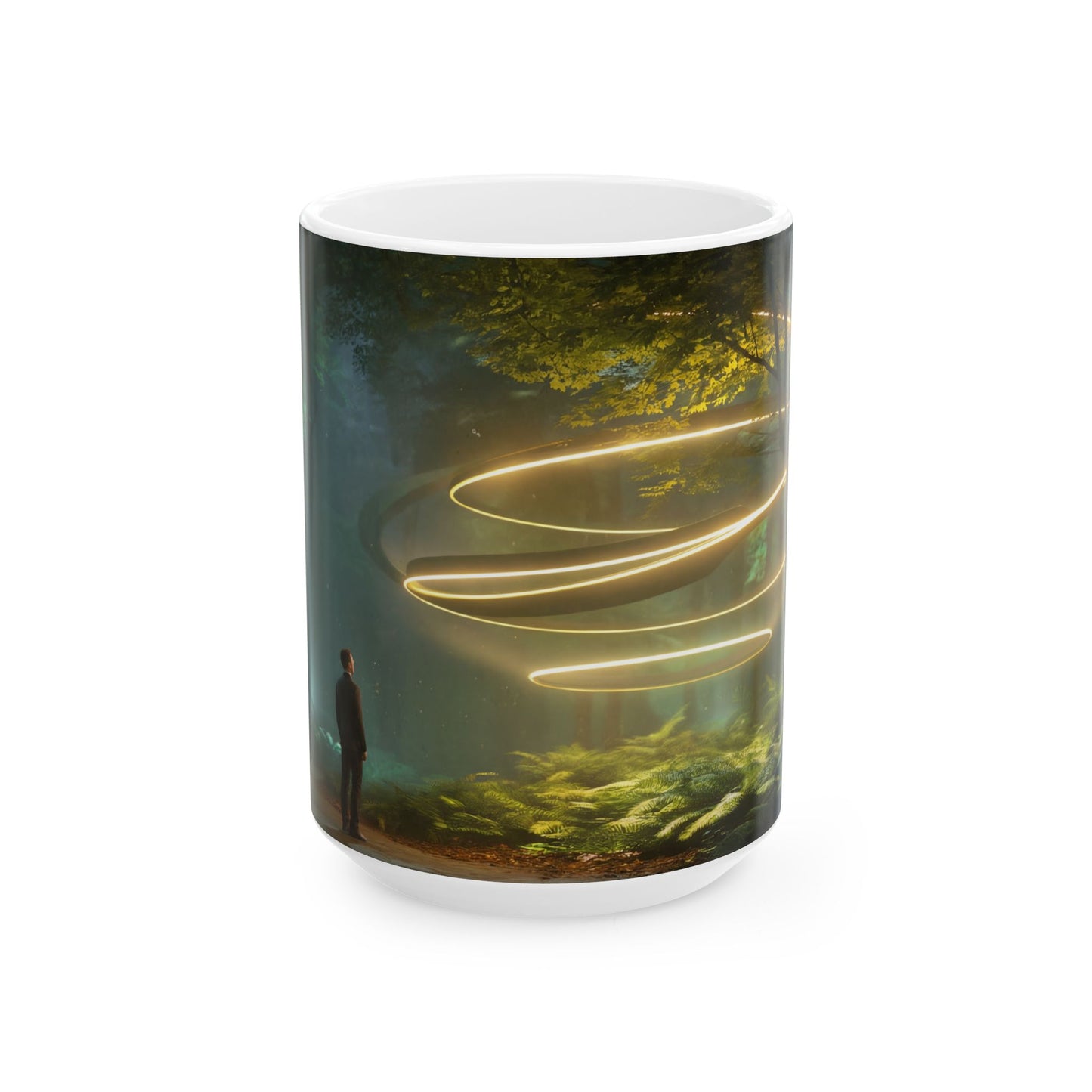Luminescent Spiral Forest Mug – Whispers of the Ancient Grove