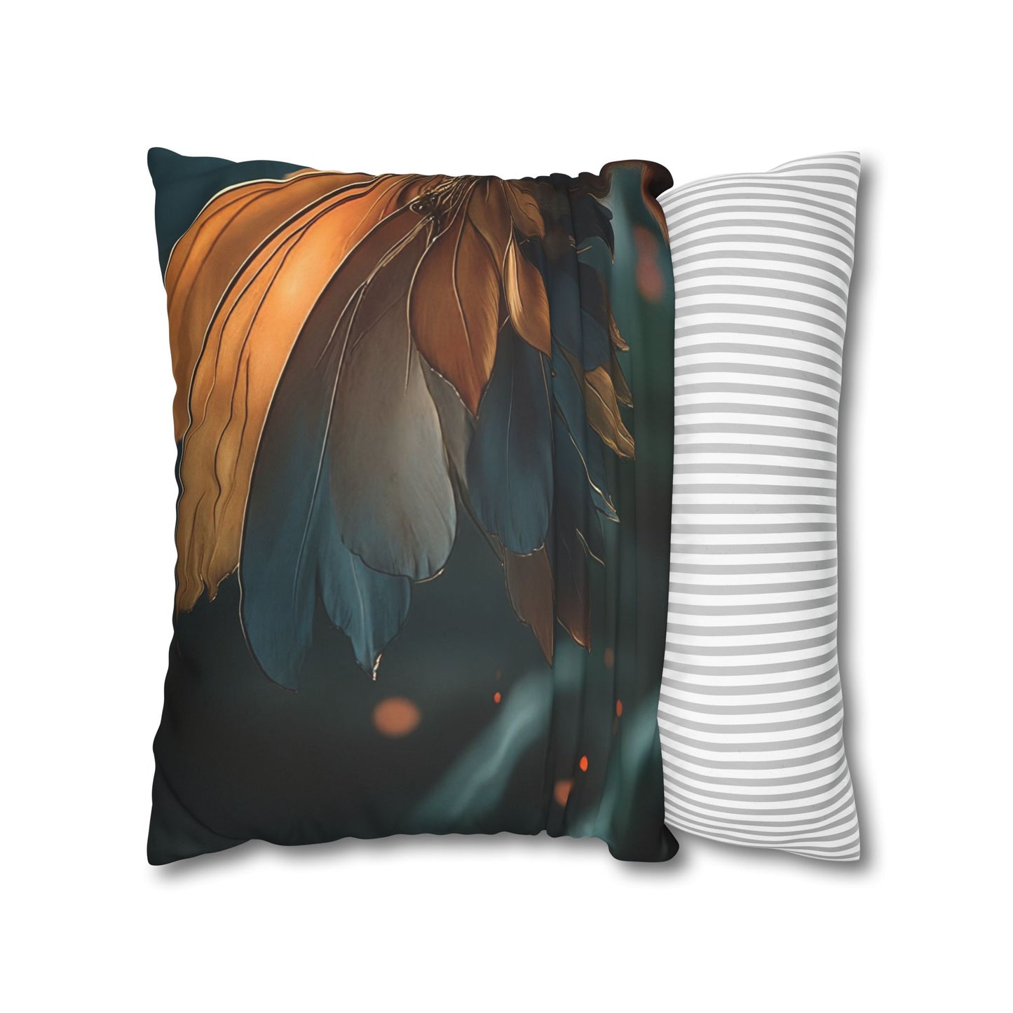 Winged Monkey Guardian Pillowcase – Amber Feathered Sentinel Resting on Moss