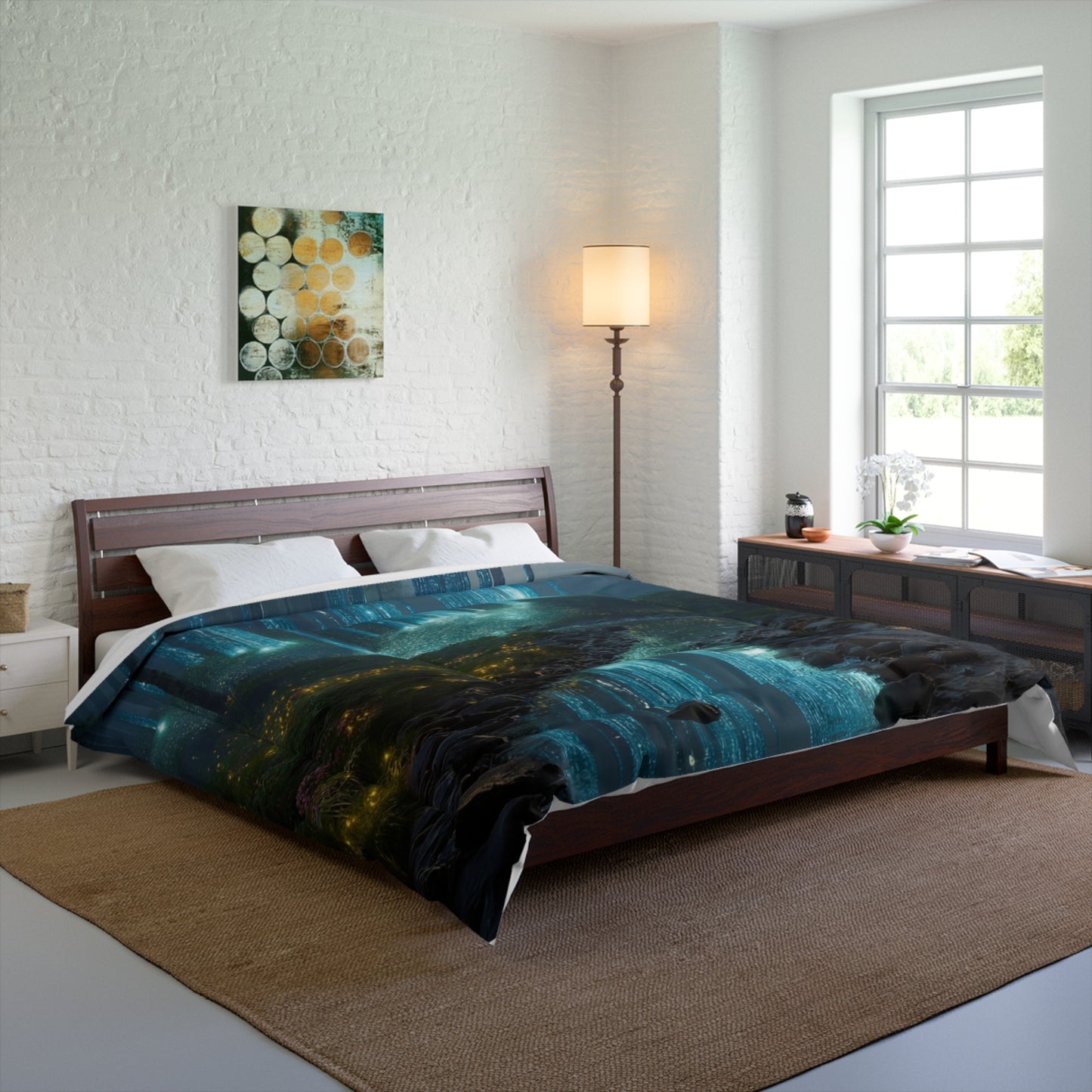 Celestial Lightfall Comforter – Whispering Forest Dreamscape