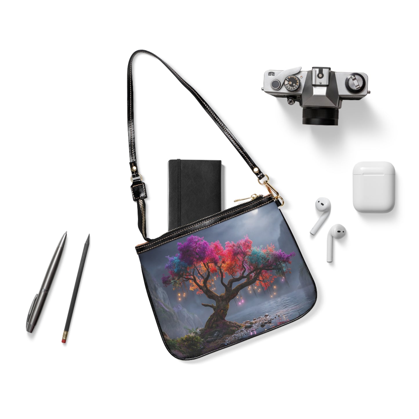 Chromatic Dream Tree Small Shoulder Bag – Moonlit Rainbow Canopy