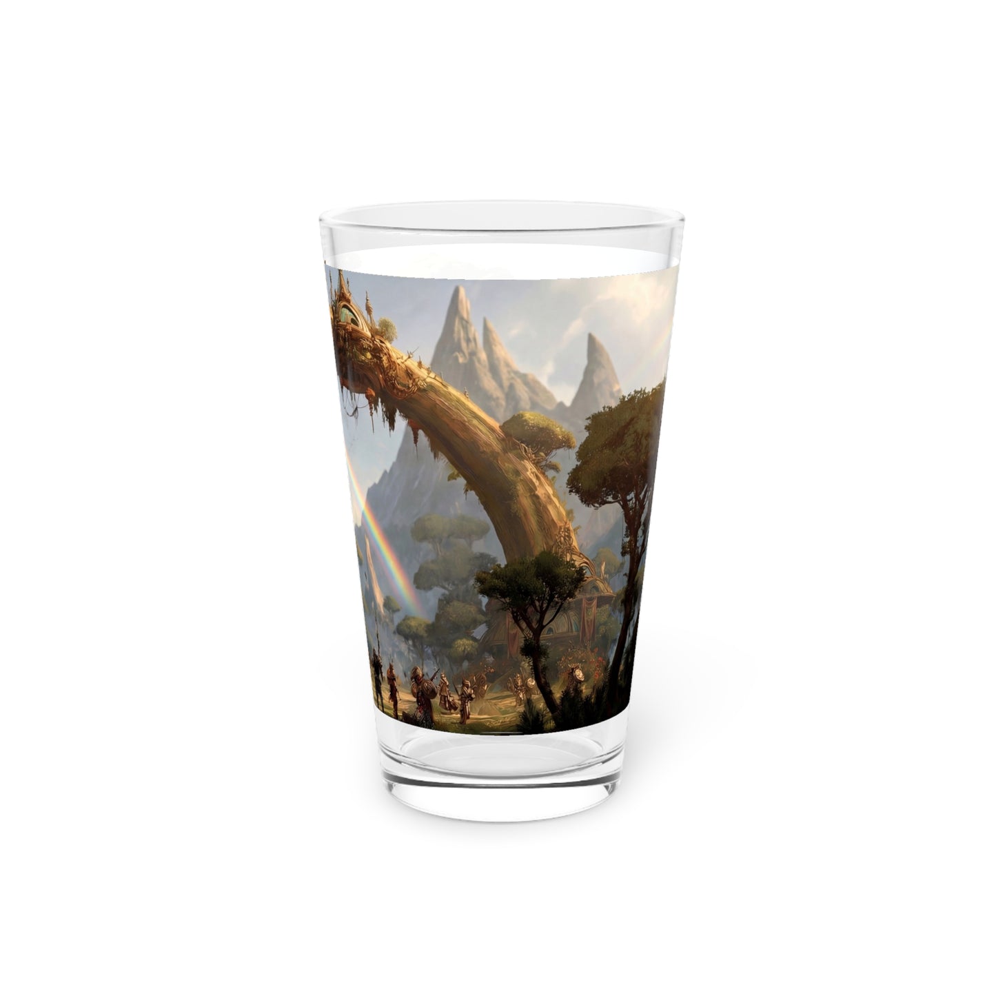Treehouse Archway Pint Glass – Rainbow Gateway to a Verdant Realm