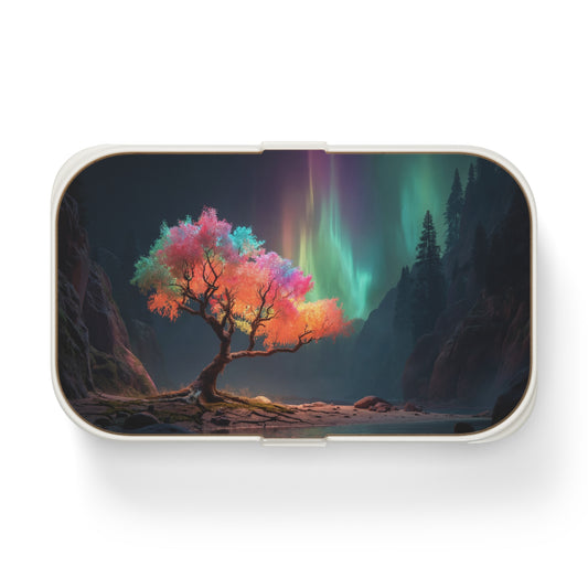 Aurora Tree Bento Lunch Box – Whimsical Canopy Under Northern Lights