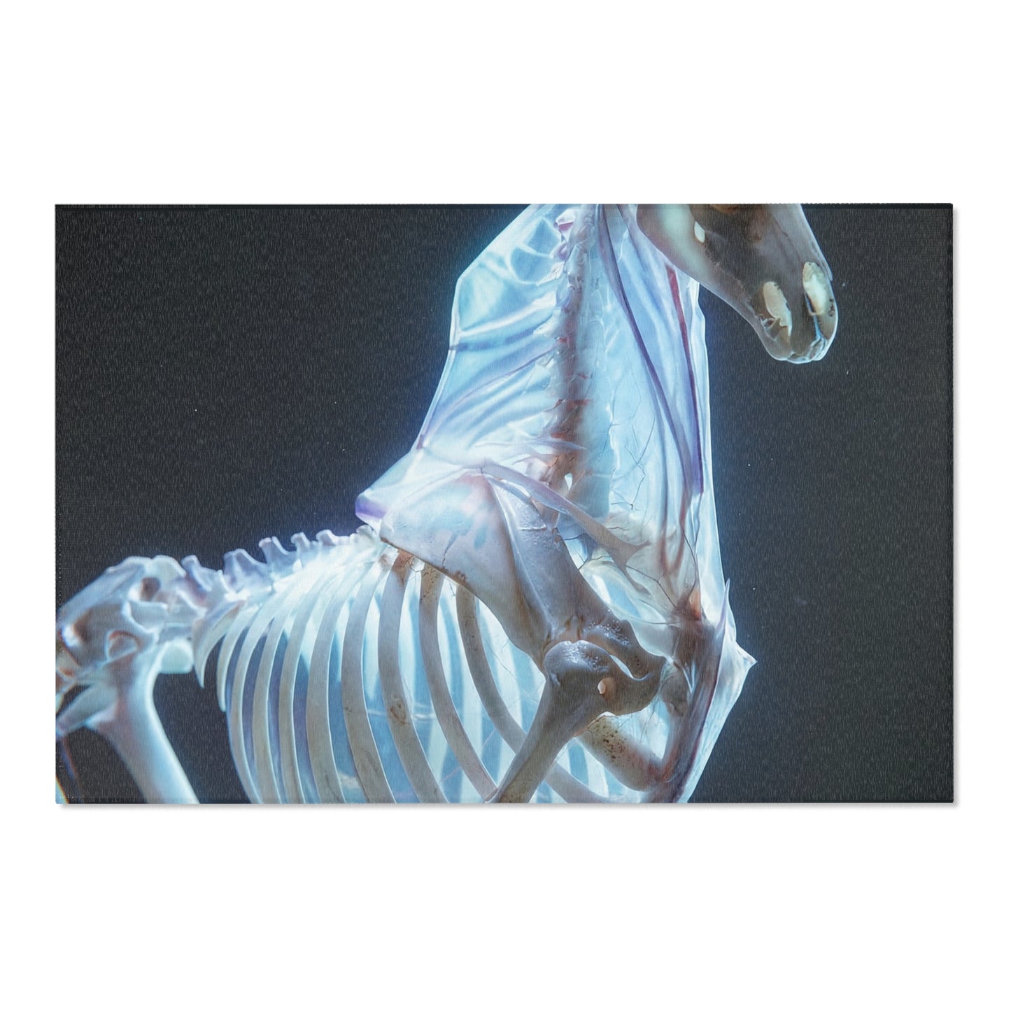 Celestial Unicorn Skeleton Rug – Luminescent Bone Dreamscape