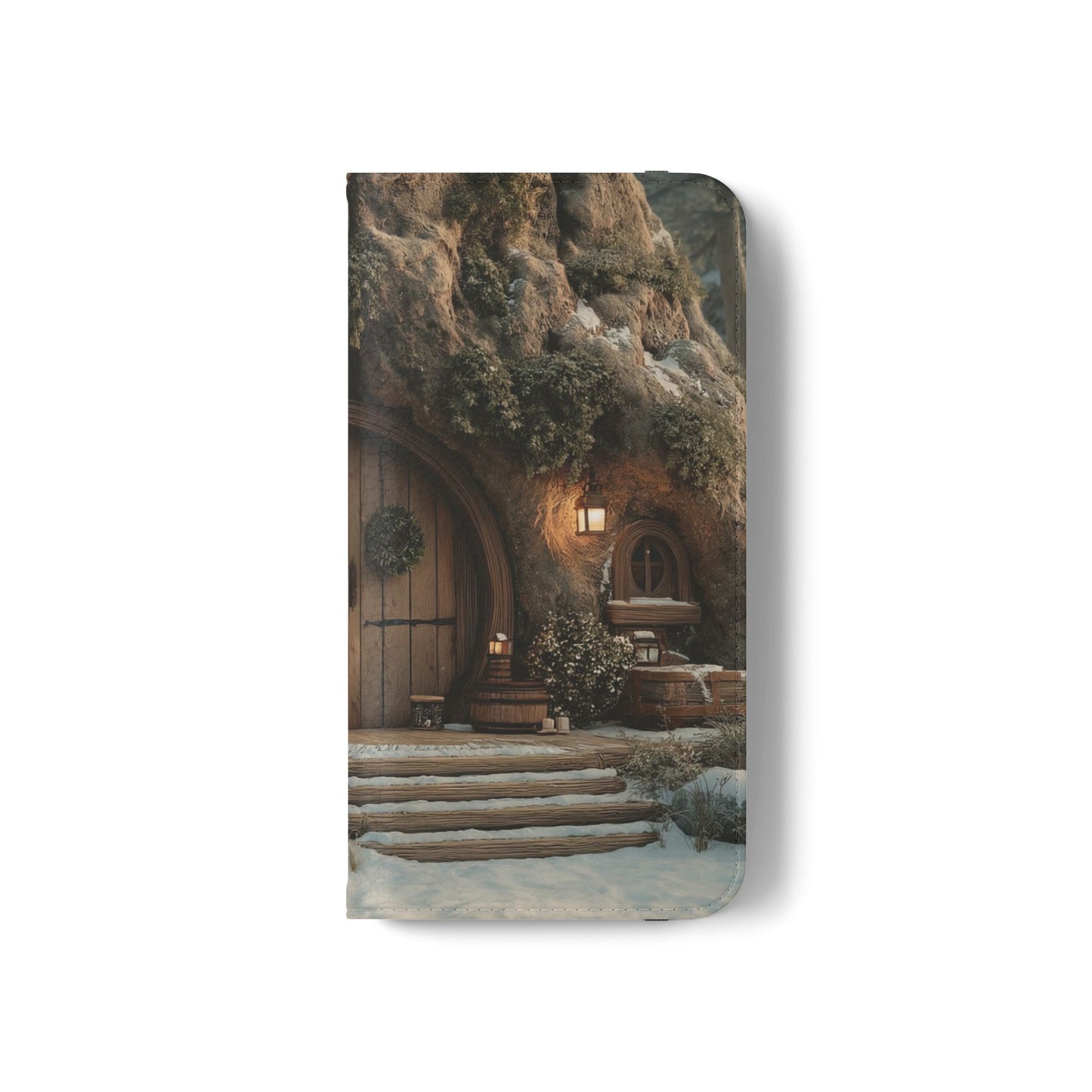 Hobbit Hole Flip Cases – Cozy Winter Doorway Scene