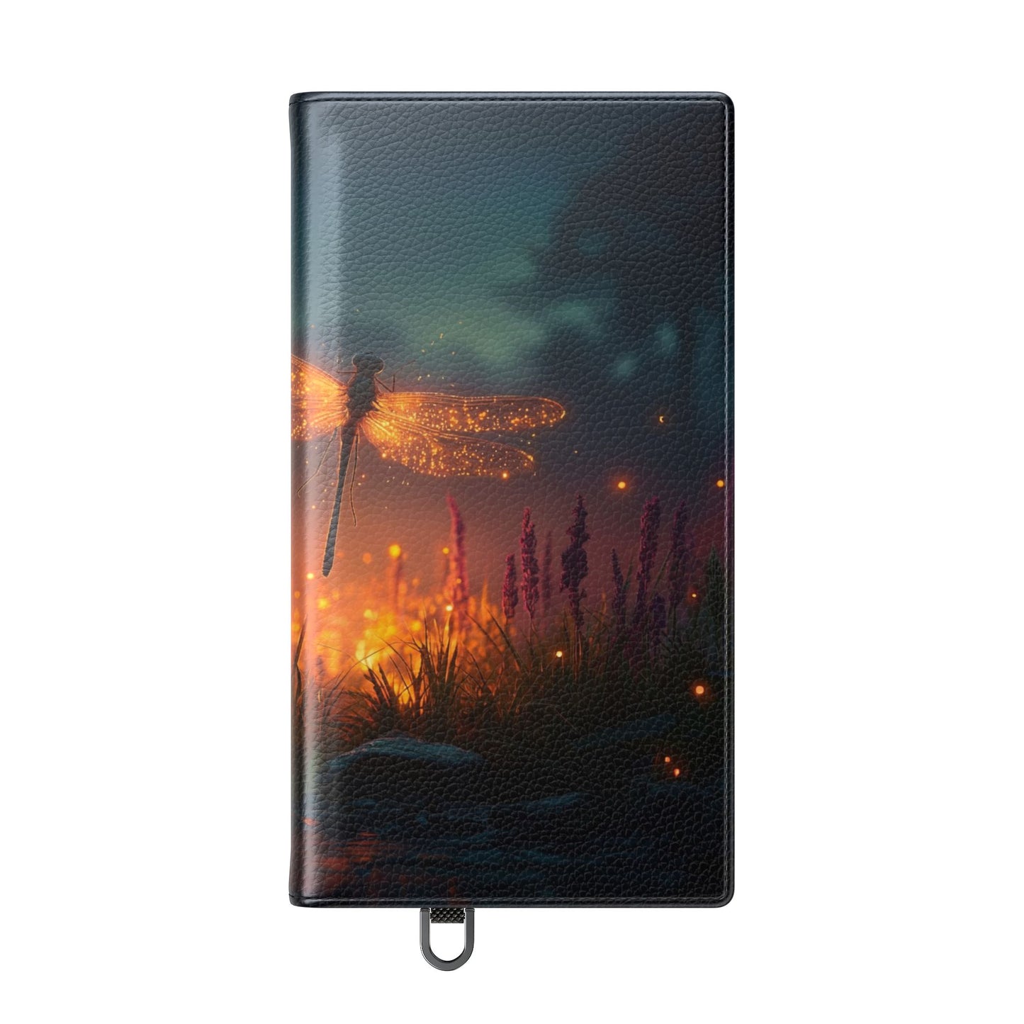 Bioluminescent Dragonfly Flip Cases – Glowing Amber Wings Over Twilight Marsh