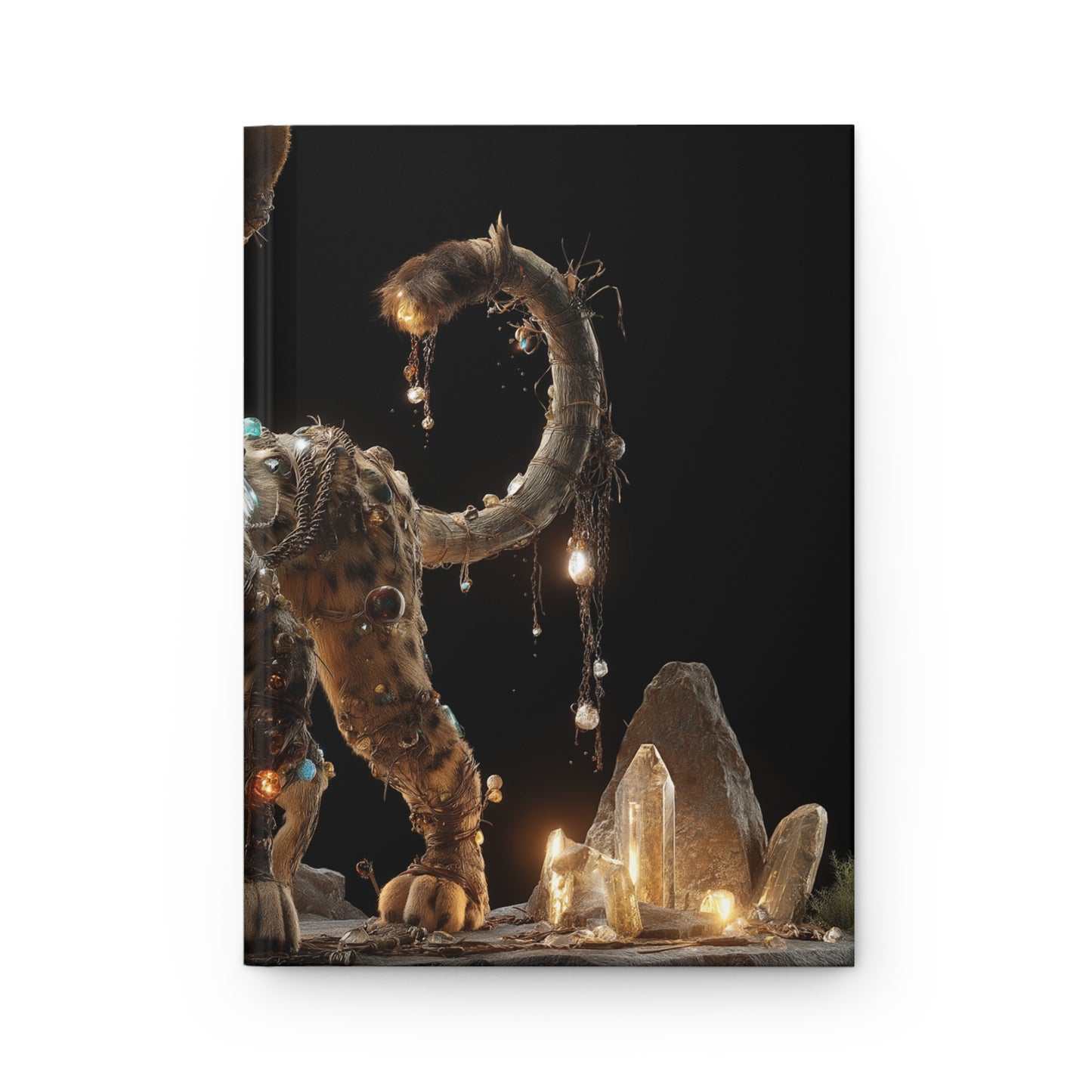 Crystal Jaguar Hardcover Journal Matte – Whimsical Guardian of the Stone Circle
