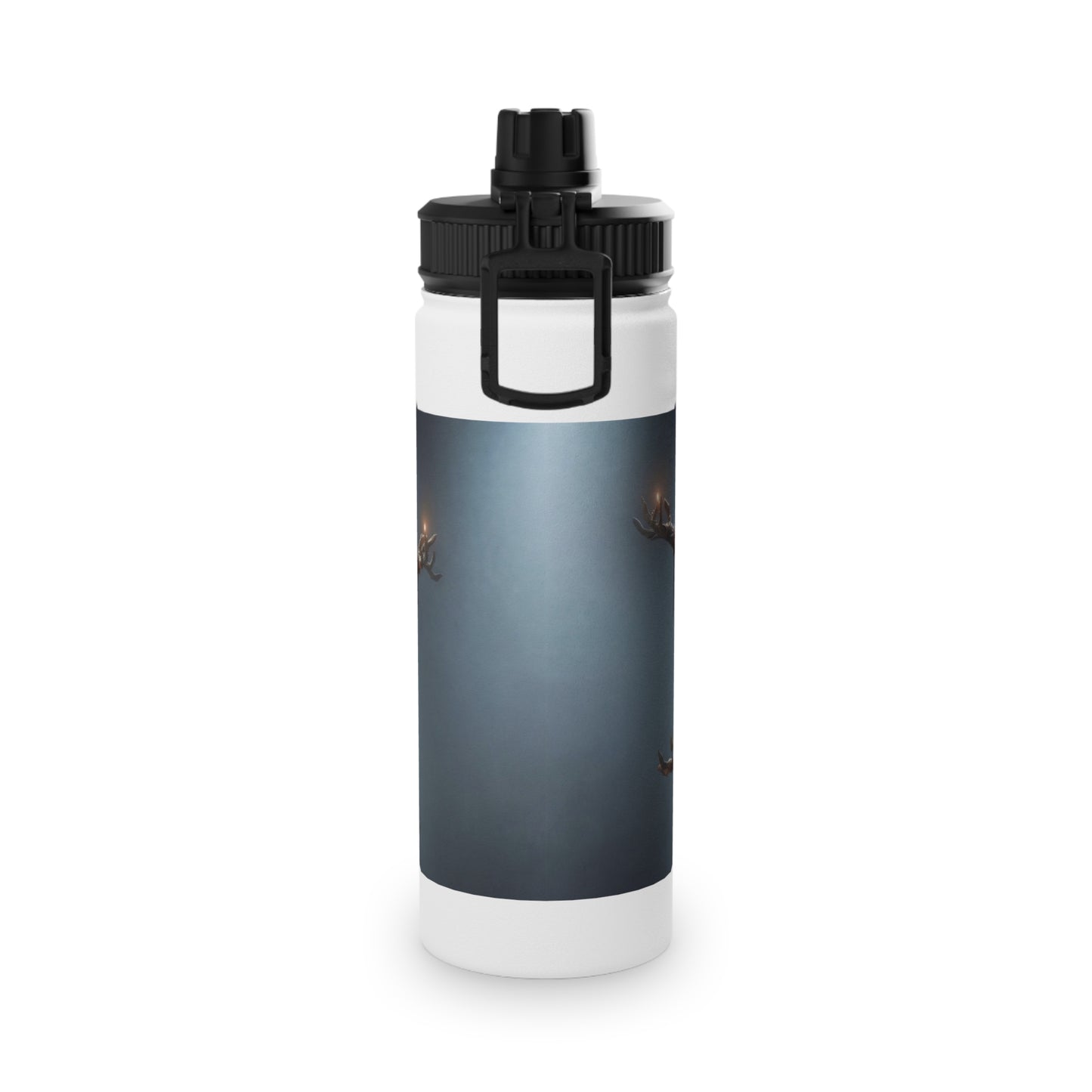 Antlered Sovereign Stainless Steel Water Bottle, Sports Lid – Throne of Whispering Light