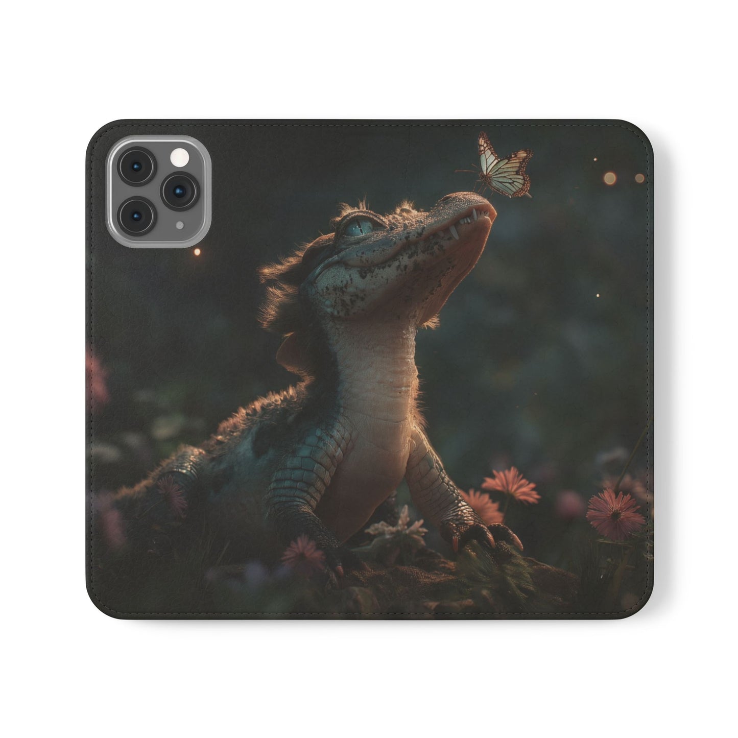 Crocodile Butterfly Flip Cases – Tender Guardian with Moth Companion