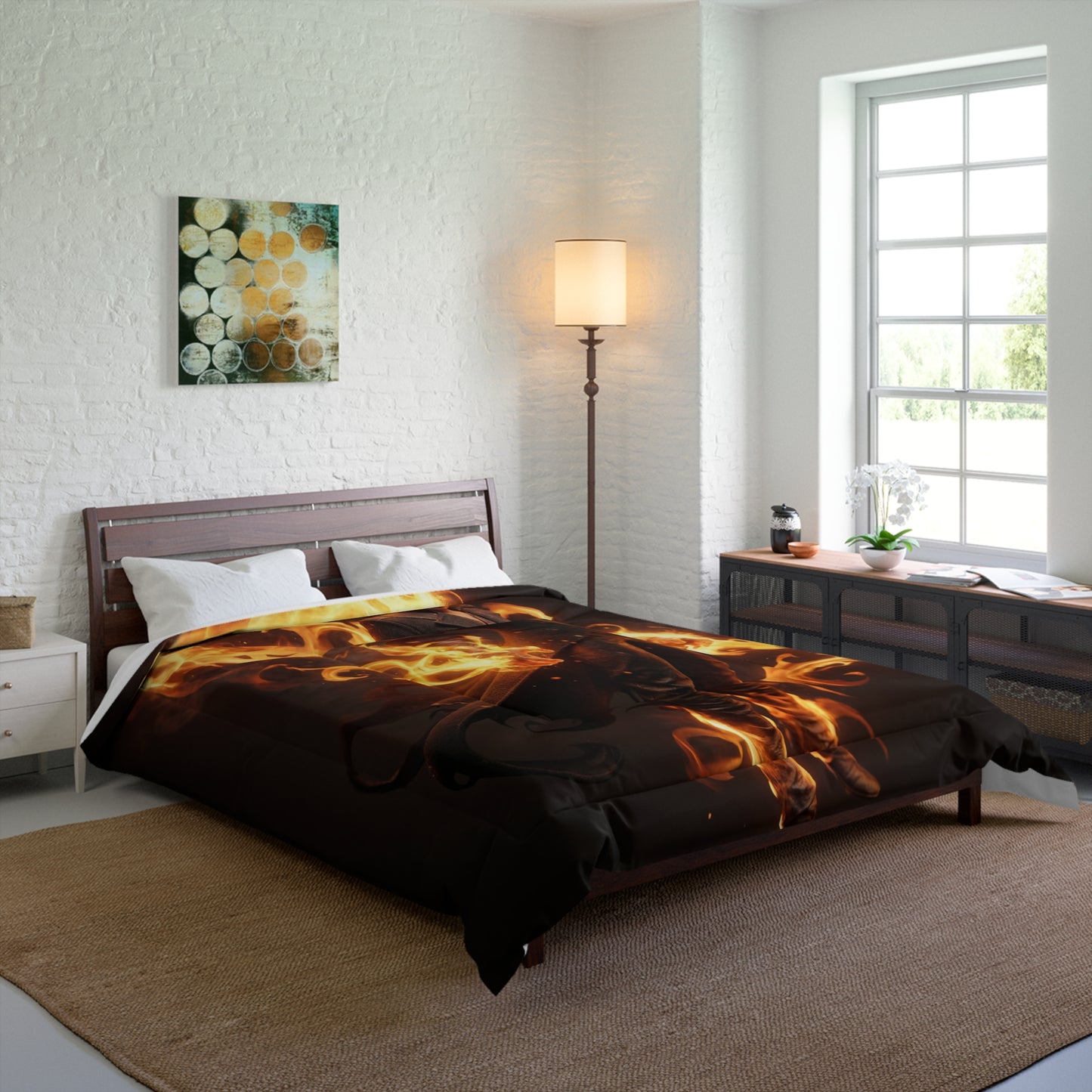Fiery Sentinel Comforter – Embers of a Hollowed Flame