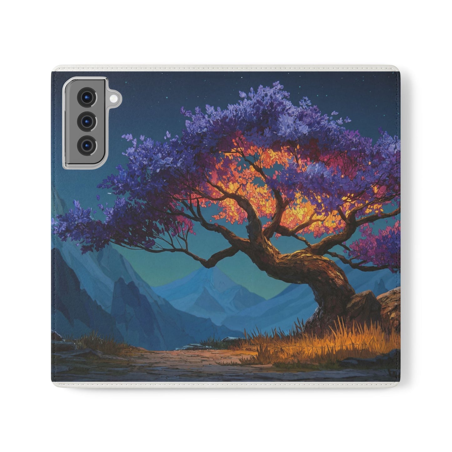 Violet Flame Tree Flip Cases – Twilight Mountain Glow Case