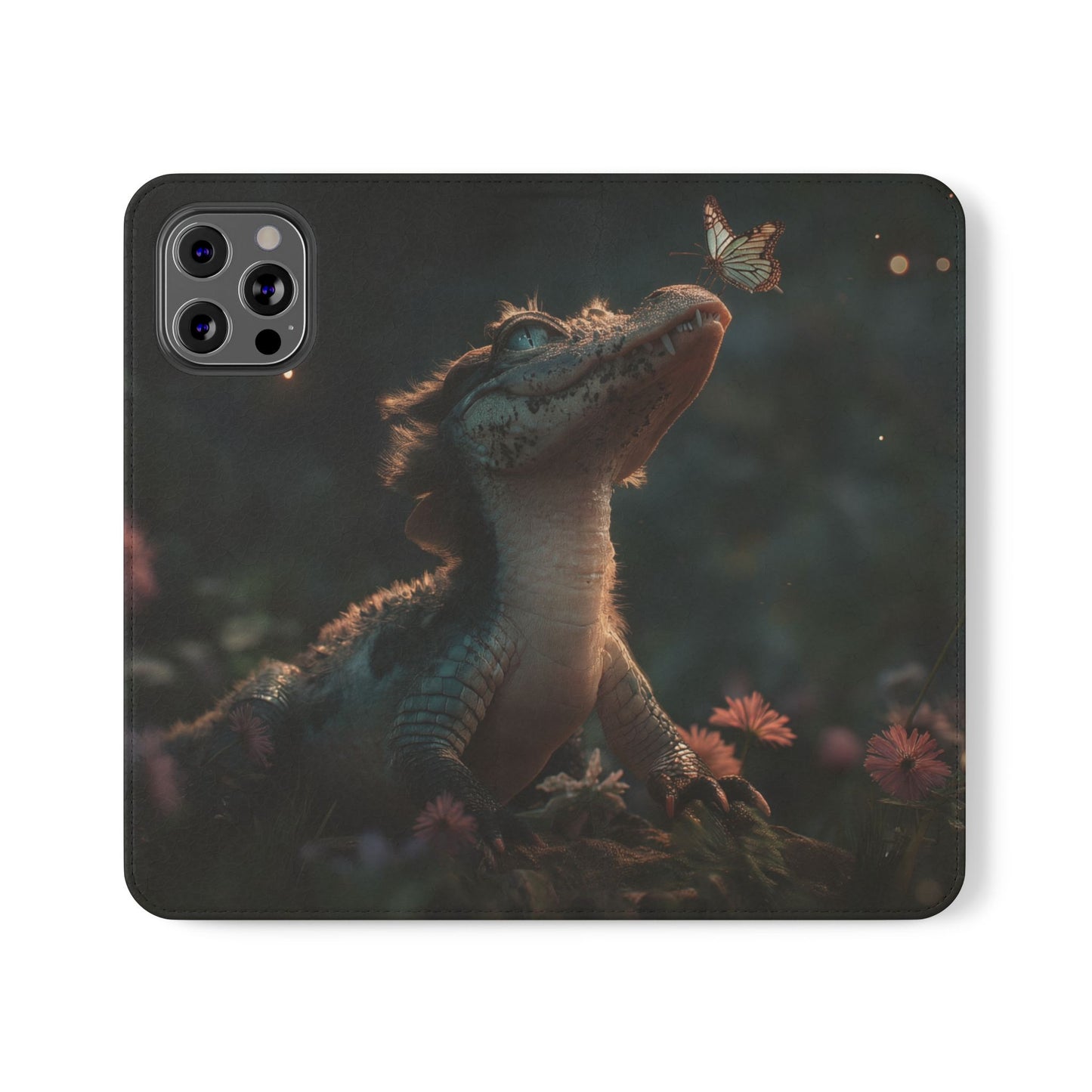 Crocodile Butterfly Flip Cases – Tender Guardian with Moth Companion