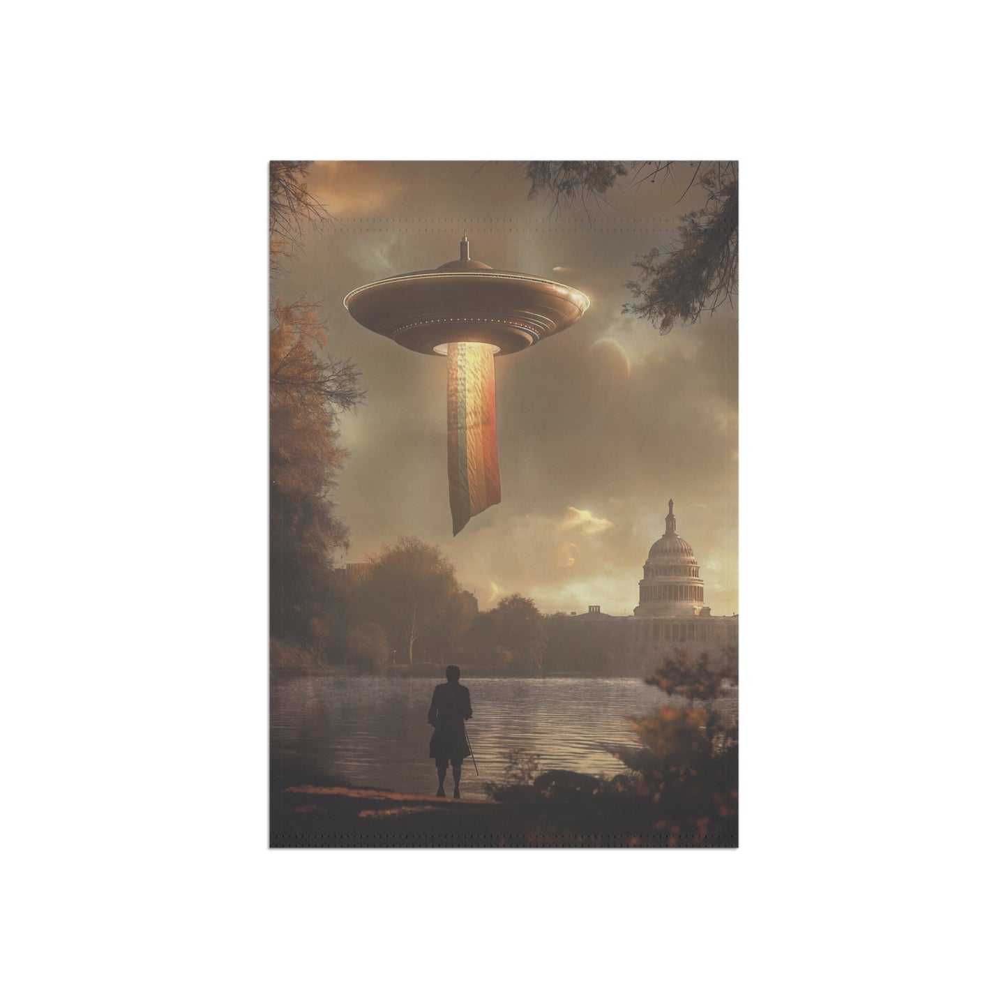 UFO Over Capitol - Garden Flag