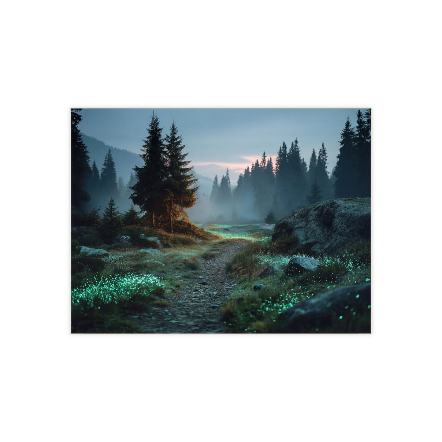 Glowing Moss Path Ceramic Photo Tile – Twilight Forest Secret