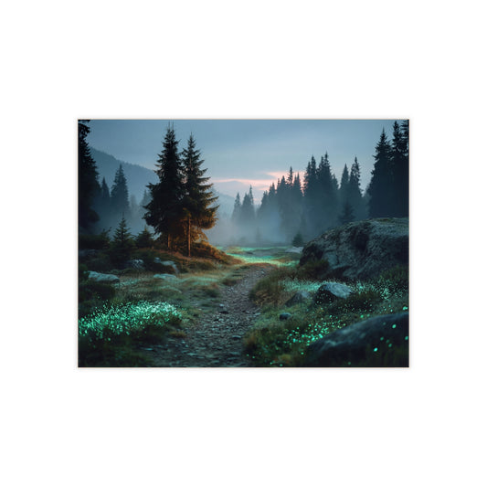 Glowing Moss Path Ceramic Photo Tile – Twilight Forest Secret