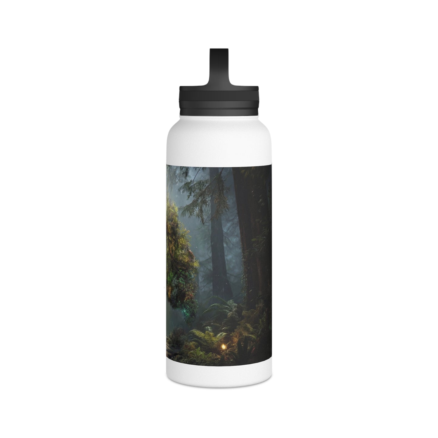 Lungs of the Forest Stainless Steel Water Bottle, Handle Lid – Breath of Ancient Canopy