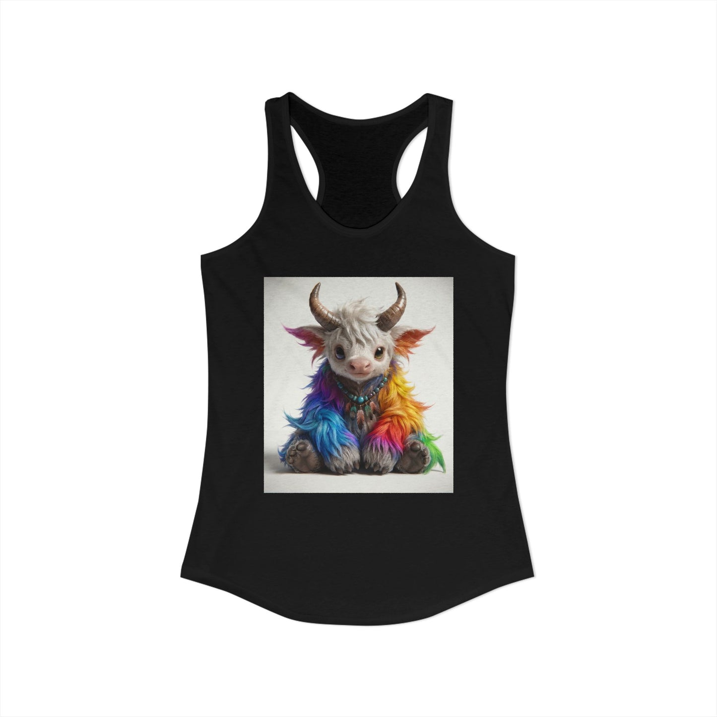 Rainbow Mane Goat Guardian Tank – Prismatic Horned Beast Racerback