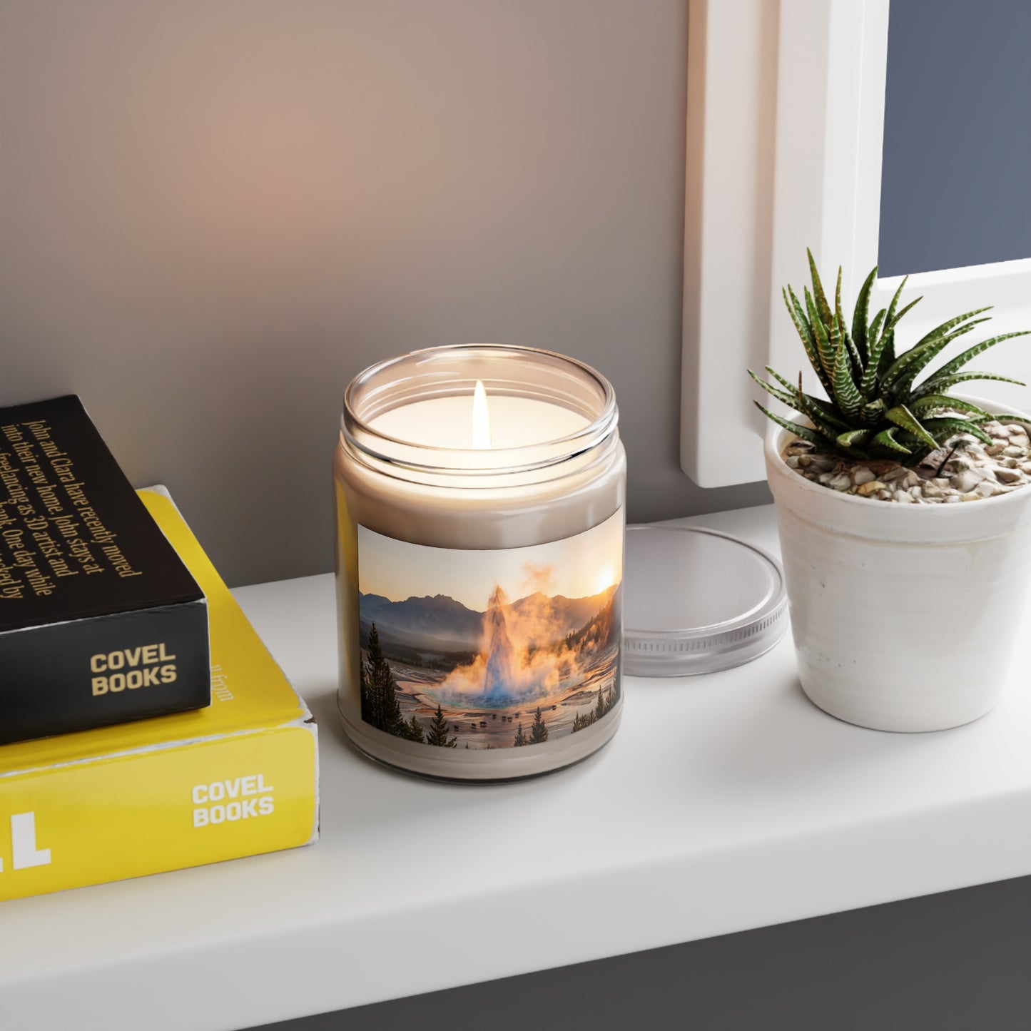 Geyser Peak Scented Soy Candles with White Lid, 9oz – Golden Dawn Eruption