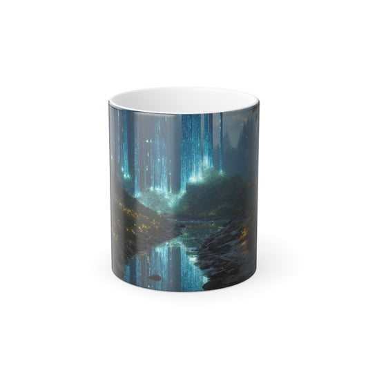 Crystal Rainforest Stream Mug – Bioluminescent Canopy Coffee Cup