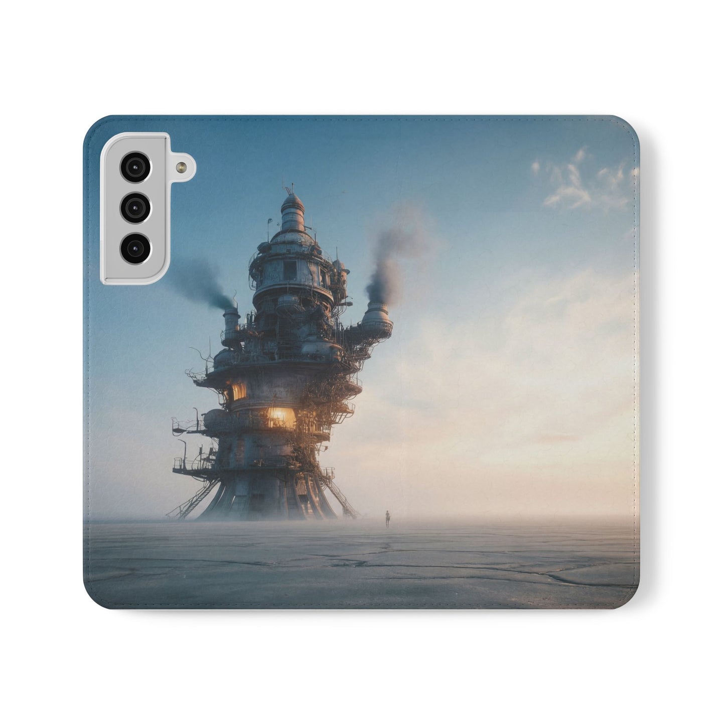 Steam-Stack Tower Flip Cases – Industrial Dawn Sentinel