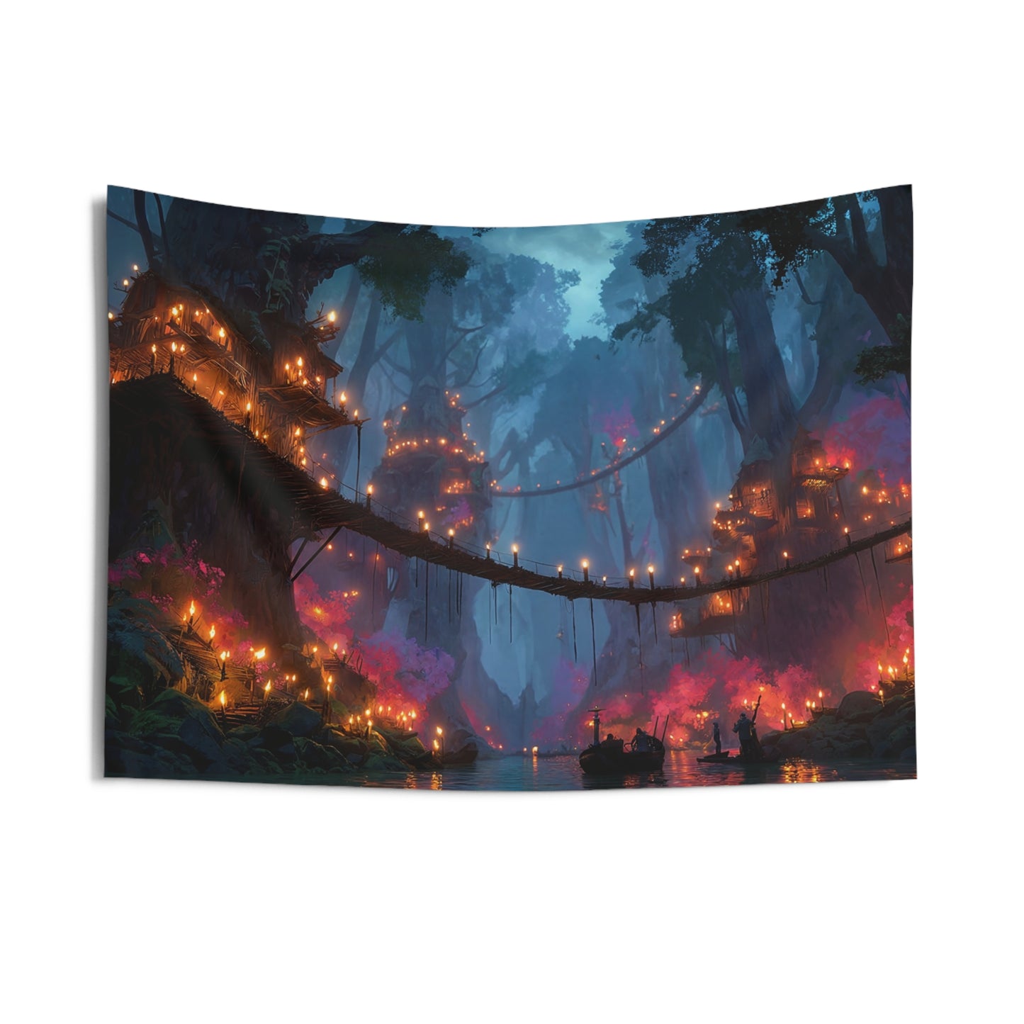 Whispering Canopy Tapestries – Floating Lanterns Over Ancient Waterscape
