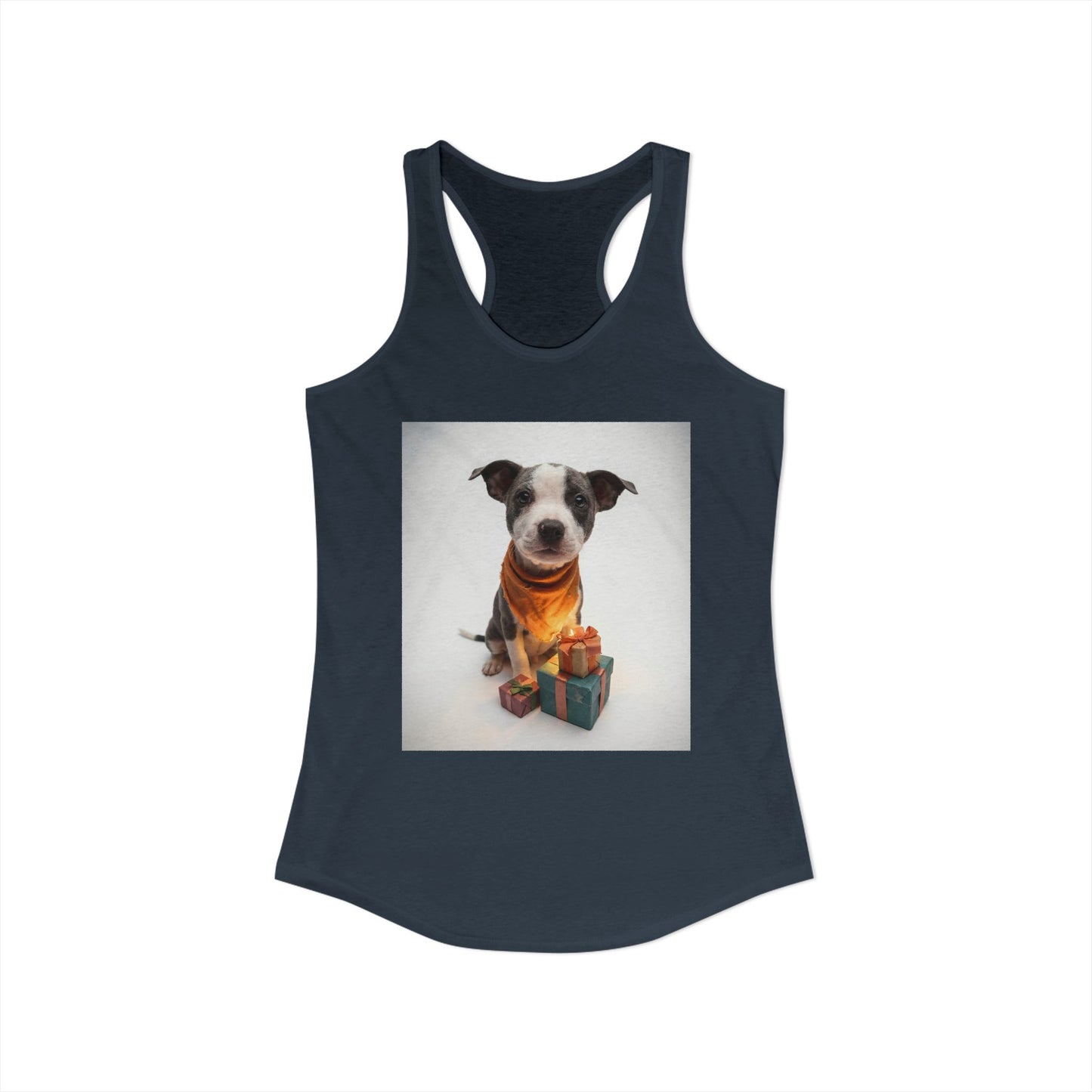 Gifted Puppy Women's Ideal Racerback Tank – Rust Bandana and Presents