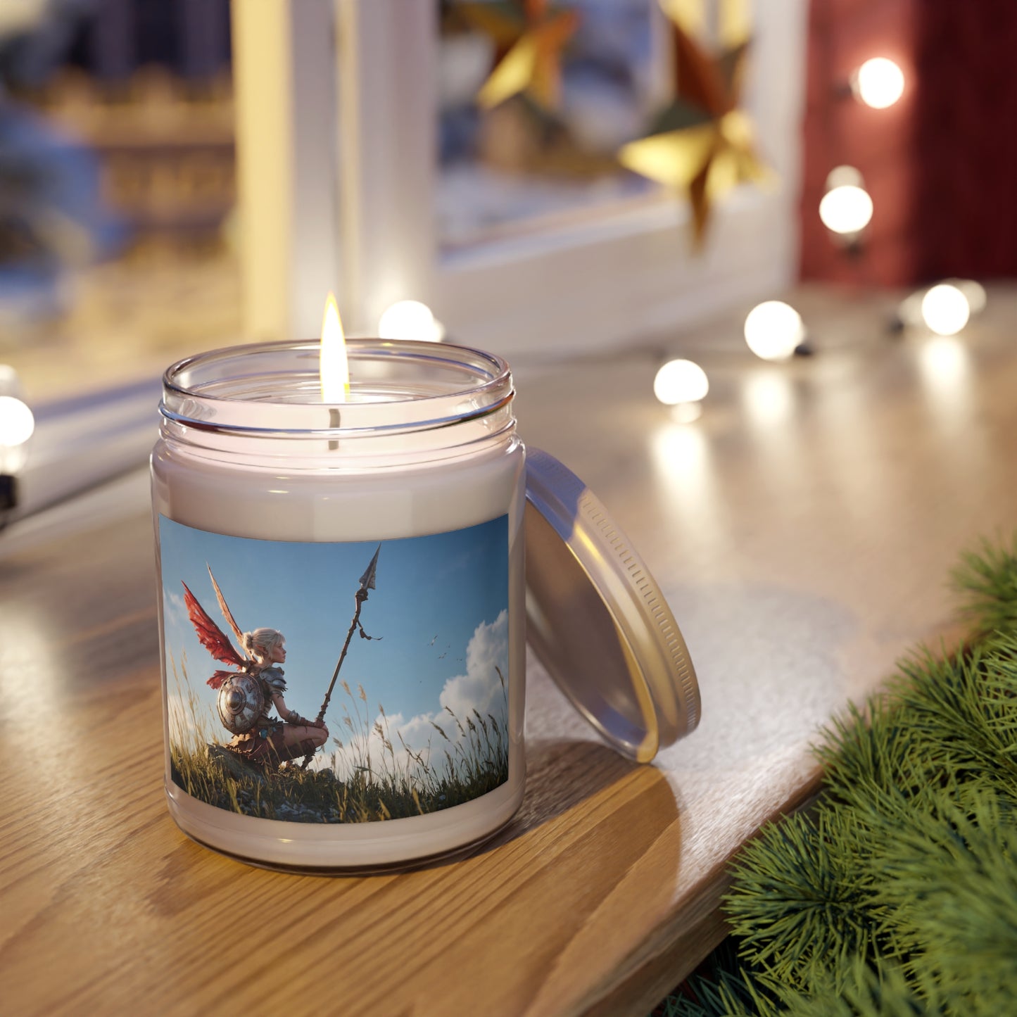 Guardian of the Wind Scented Soy Candles with White Lid, 9oz – Sunset Vigil on the Ridge