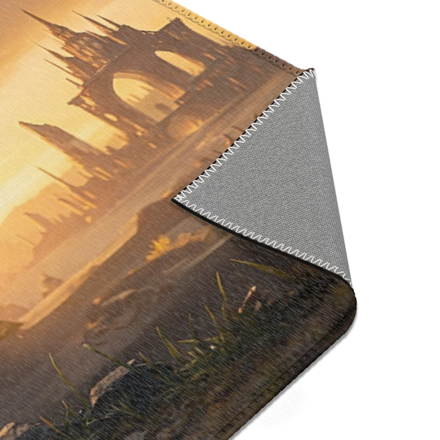 Twin Monoliths Area Rug – Starlit Gatekeepers at Sunset