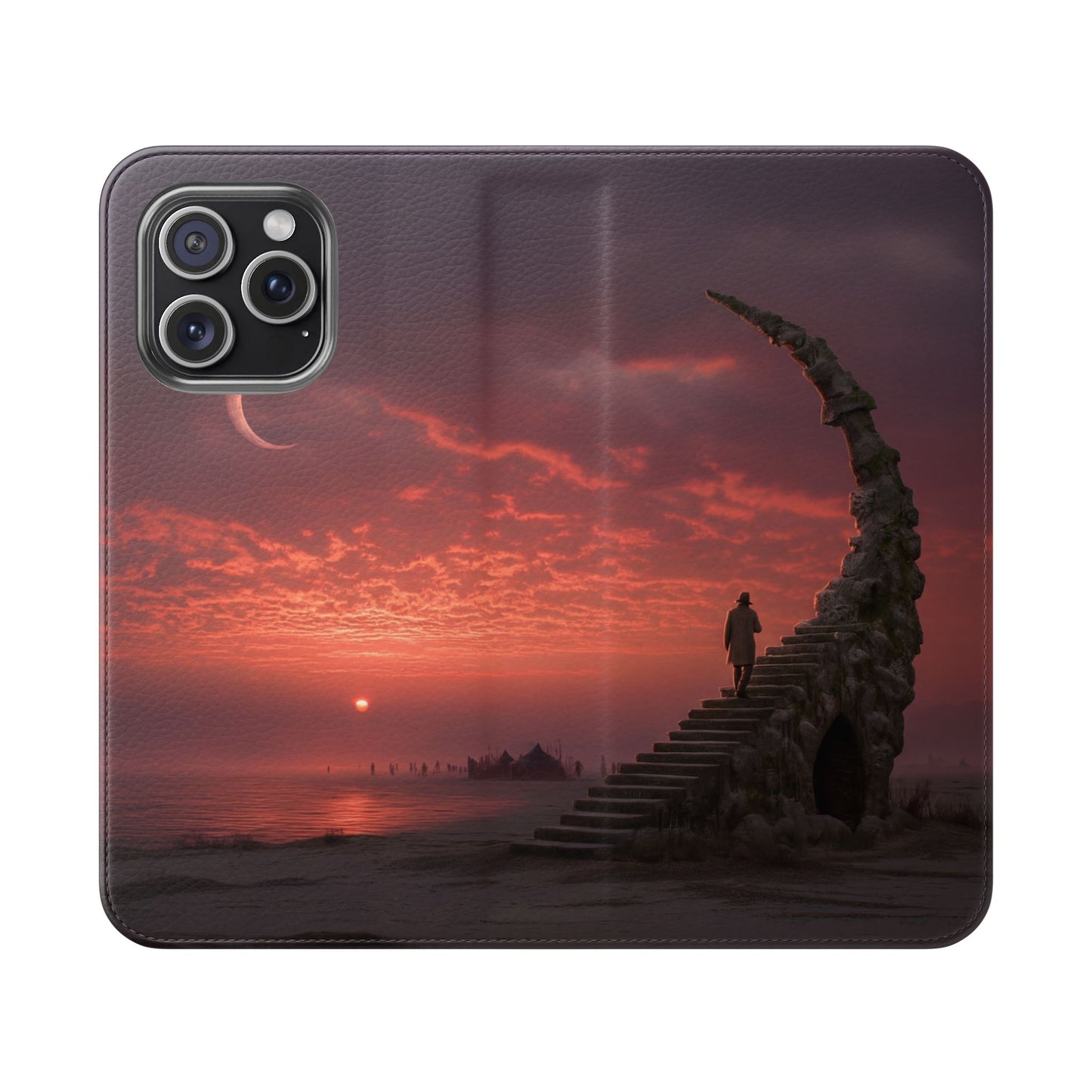 Twilight Sentinel Flip Cases – Moonlit Stairway to the Horizon
