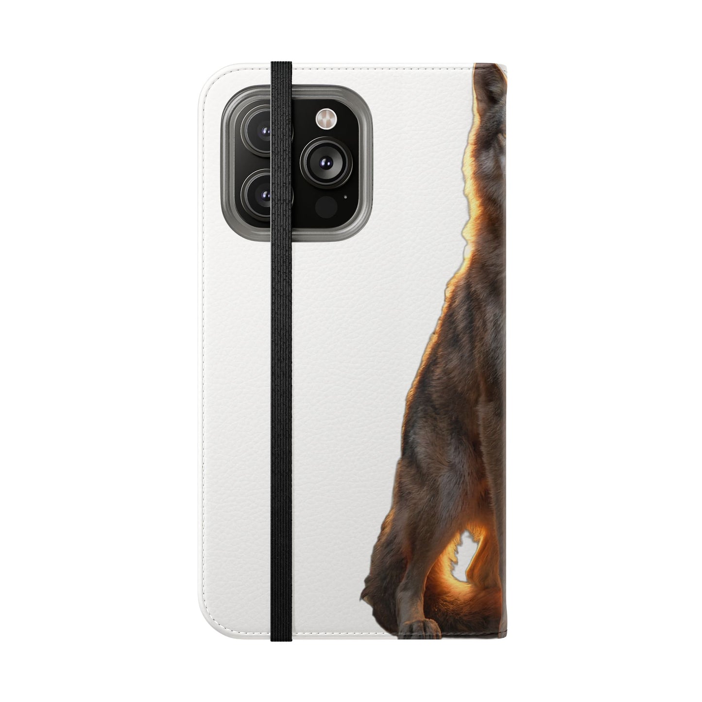 Sunlit Wolf Flip Cases – Golden Hour Sentinel Portrait