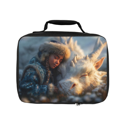 Winter Guardian Lunch Bag – Golden Light and Frostbound Friendship