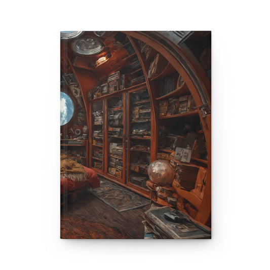 Cosmic Sleeper Hardcover Journal Matte – Earth’s Blue Glow Through Orbital Windows