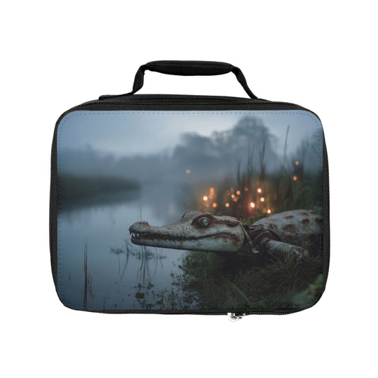 Misty Marsh Crocodile Lunch Bag – Emerald Eye Watcher of the Wetlands