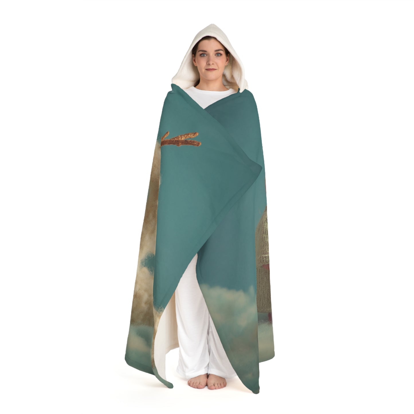 Dragonhead Galleon Hooded Sherpa Fleece Blanket – Sun-Kissed Seascape Sanctuary