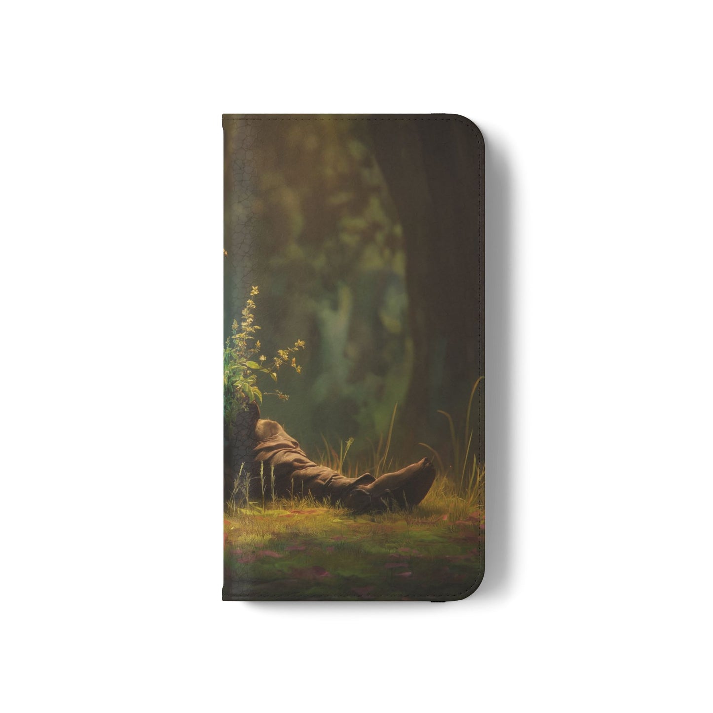 Glowing Orb Hooded Guardian Flip Cases – Bioluminescent Forest Keeper