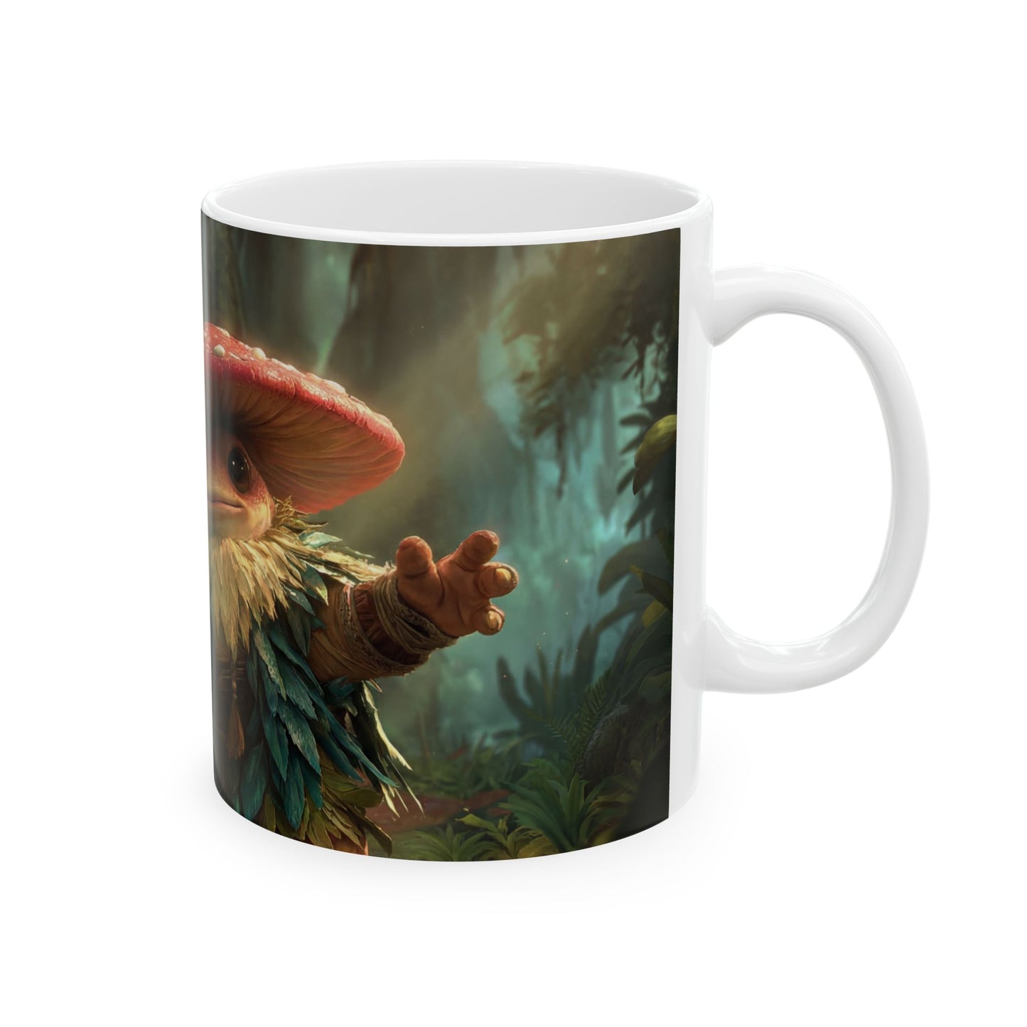 Mushroom Knight Ceramic Mug – Sunlit Jungle Guardian