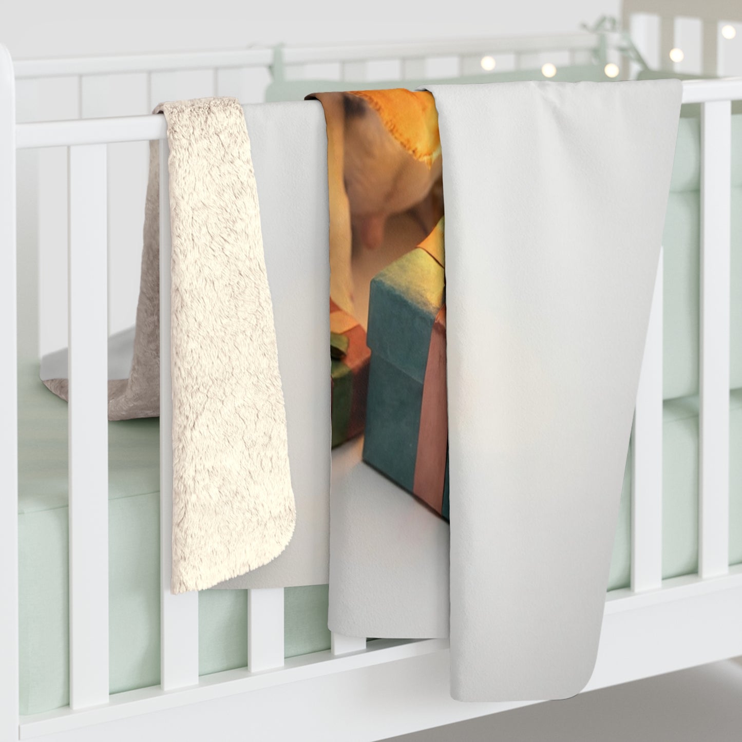 Gift-Wrapped Puppy Sherpa Fleece Blanket – Warmth with a Whimper