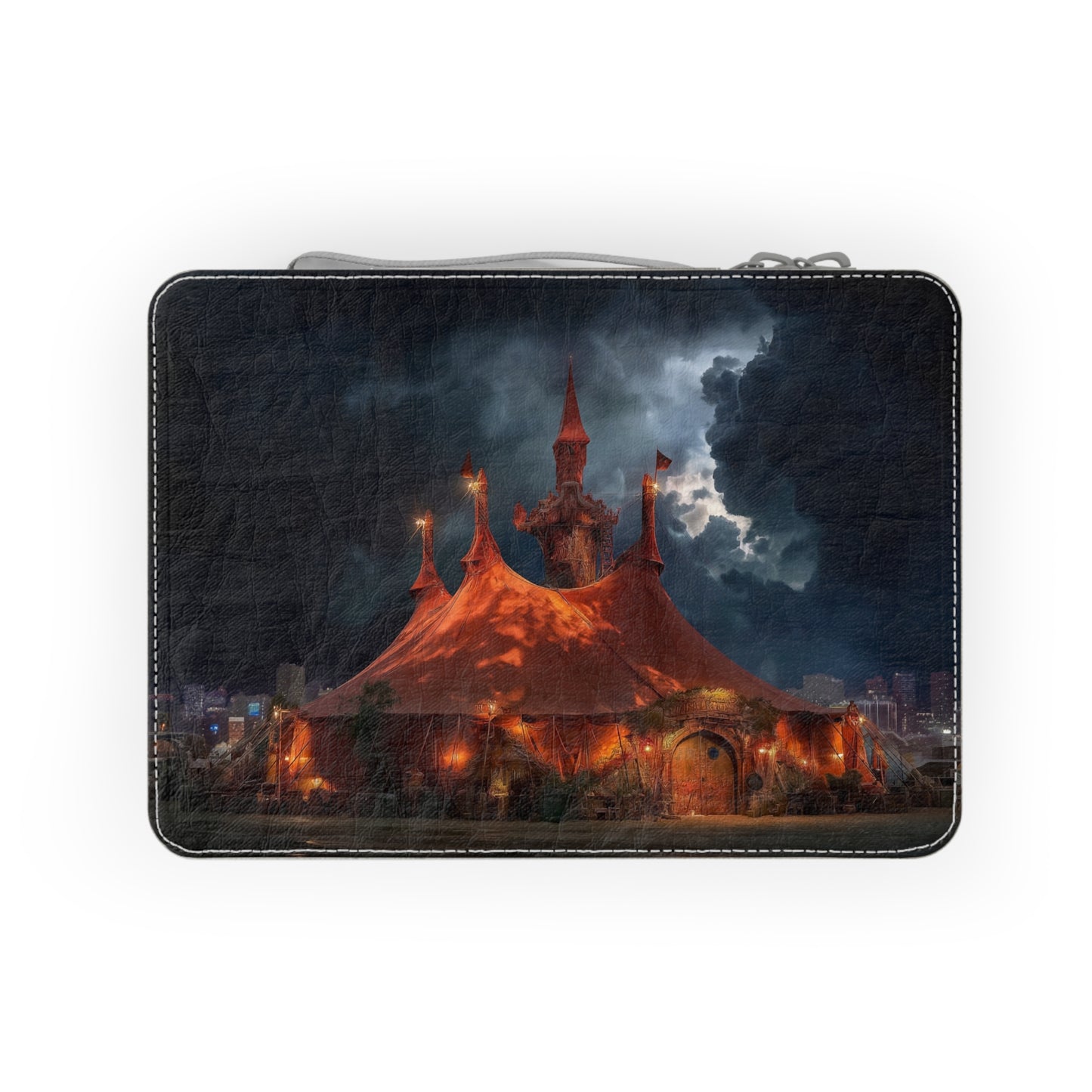 Crimson Circus Tent Paper Lunch Bag – Midnight Carnival Glow